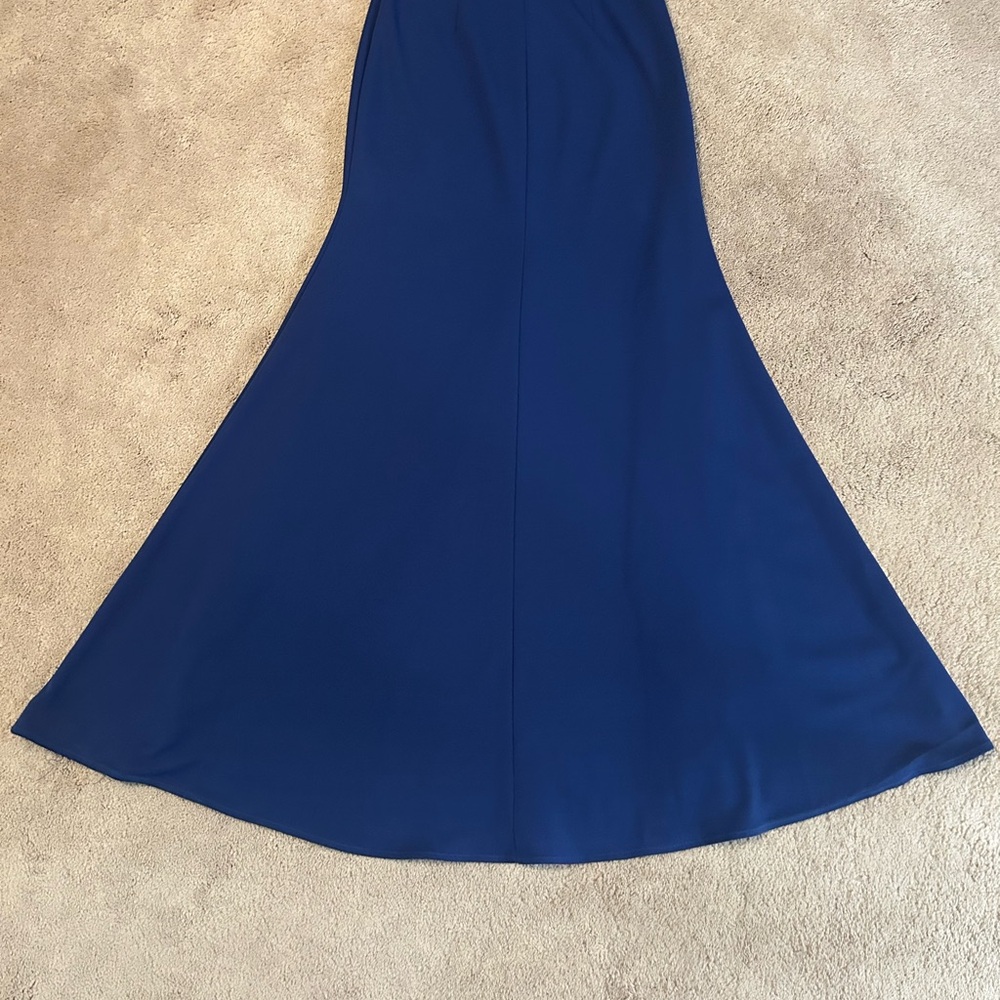 Aqua Elegant One Shoulder Navy Dress - Picture 6 of 6